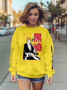 Blouse Moletom Bleach Kurosaki Ichigo Wiki Anime GOLA 1235 Fluxo FX - Màu vàng - Xem 3