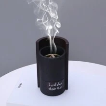 Đèn đốt hương liệu bằng nhựa vân gỗ thời trang sáng tạo, giá đỡ hương trang trí nhà cửa - màu đen - Xem 12