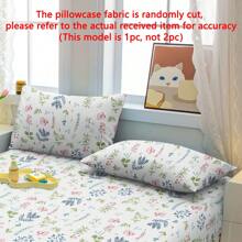 1 Peça Fronha de Almofada Lavada com Padrão Floral e de Planta, Capa de Almofada Macia com Zíper para Quarto, Roupa de Cama