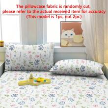 1 Peça Fronha de Almofada Lavada com Padrão Floral e de Planta, Capa de Almofada Macia com Zíper para Quarto, Roupa de Cama