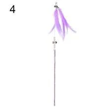 1件装猫用产品羽毛逗猫棒带铃铛耐咬玩具仙女逗猫棒毛球流苏猫玩具 - 彩色 - 查看 13