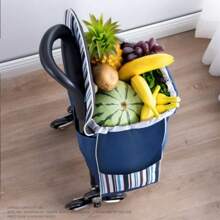 MOFOROCO Collapsible Folding Wagon, Heavy Duty Utility Portable Foldable Outdoor Beach Garden Cart With 360°All Terrain Wheels, Side Pockets, Large Capacity Collapsible Wagon For Camping, Sports, Shopping - 藍色 - 查看 4