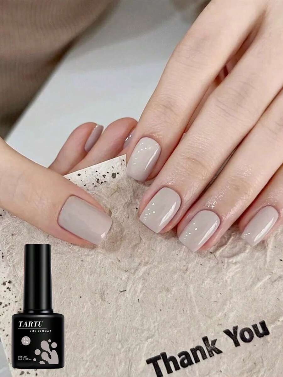 TARTU 1pc 8ml Gel Nail Polish 6 Color Fall Shine Finish Semi Permanent Sequins Nail Polish Soak Off Uv Varnish Nail Art For Manicure Nail Design Vernis Semi Permanent Esmalte Gray - 灰色 - 查看 1