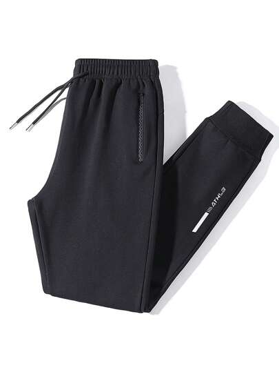 男士字母印花抽绳腰休闲运动裤