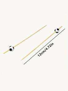 25/40 Stück, Schwarz-Weiß Fußball Cocktail Sushi Spieße, Einweg Obst Spieße, Cocktail Bambus Spieße, dekorative Zahnstocher, Holz-Thema Hochzeit Party Kuchen Appetizer Sandwich Desserts Bambus Spieße