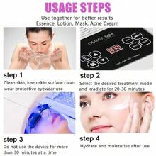 Larora Led-Face-Tool,LED Light Therapy Facial Mask,7 In 1 Beauty Equipment For Skin Care At Home - 白色 - 查看 5
