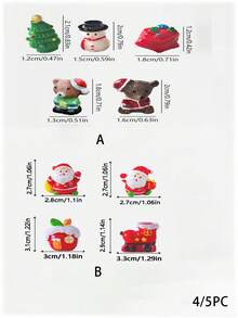 4/5 piezas/Set, Decoración navideña, Mini serie de Navidad DIY, Ratones, Follaje, Adornos pequeños y lindos del hombre viejo de dibujos animados - Multicolor - Ver 2