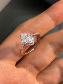 1 Máy Tính Moissanite Nhẫn Đính Hôn Cưới Ban Nhạc S925 Bạc Hứa Nhẫn Vĩnh Cửu Nhẫn Kỷ Niệm Vòng Trang Sức Cao Cấp Quà Tặng Cho phụ Nữ - Bạc - Xem 5