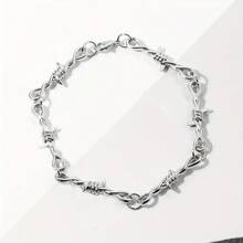 1 pieza Pulsera de aleación con espinas para hombre, pulsera asimétrica de estilo punk gótico de hip hop unisex