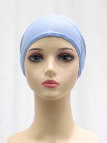 1pc Women's Comfortable Solid Colored Beanie Hat For Chemo Patients With Straps - Multicolor - View 12