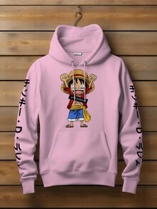 Kangaroo Sweatshirt One Piece Pirate  Anime Celebration - 淺粉色 - 查看 1