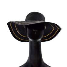 SOMBRERO PAMELA NEGRO CON LINEAS DORADAS - Negro - Ver 2