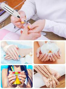 CasaBella Pulidor Esmeril De Uñas De 35000 Rpm Pulidor Profesional - Taladro eléctrico de uñas, herramientas para pulir uñas, kit de manicura de 110 V/220 V, juego de pedicura y lima de uñas acrílicas Removedor de Uñas, Pedicura, Pedicure, Amortiguador de 6 Pies, Salón de Belleza, Hogar, Principiante,Aparatos para Cuidado Personal Material para el arte de las uñas Rosa, Blanco - Blanco - Ver 8