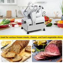 Commercial Meat Slicer,210W High Power Pure Copper Motor,Semi-Automatic Meat Cutter Equipped With Detachable Blades With A Diameter Of 220mm, Child Lock Protection,For Kitchen Restaurant Supermarket - Silver - View 5