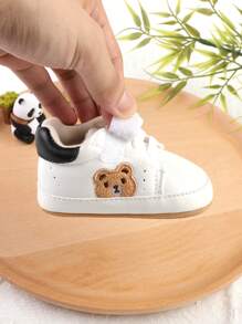 1 双婴儿/幼儿卡通熊钩环设计运动鞋，柔软橡胶鞋底防滑婴儿学步鞋适合春、夏、秋、冬（0-1 岁） - 黑色 - 查看 9