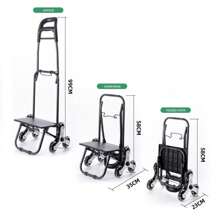 MOFOROCO Collapsible Folding Wagon, Heavy Duty Utility Portable Foldable Outdoor Beach Garden Cart With 360°All Terrain Wheels, Side Pockets, Large Capacity Collapsible Wagon For Camping, Sports, Shopping - 藍色 - 查看 3