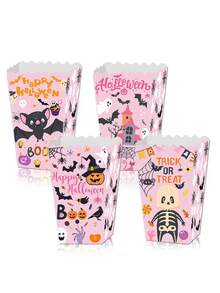 4 nuevas cajas de palomitas con hebillas de terror de Halloween, decoraciones para fiestas (estilo aleatorio) - Multicolor - Ver 6