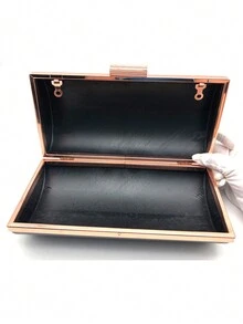 DIY Evening Bag Accessories Semi-Products Rose Gold Color Purse Metal Frame With Plastic Shell - Rusty Rose - View 12