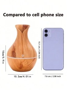 1入組，木瓶形狀USB加濕器，200毫升小型家用辦公室，寧靜的臥室、桌面、學生香氛，7才藝氛圍燈，真正的精油，適合孕婦、男孩和女孩的禮物，空調房間，噴霧