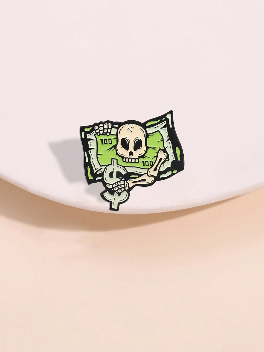 1 Máy Tính Hoạt Hình Tối Giản Đồng Xu Trâm Cài, Trang Phục Dễ Thương, Ba Lô, Huy Hiệu Ký Hiệu Đô La, Thích Hợp Cho Nam Và Nữ Mặc Hàng Ngày - tiền giấy - Xem 1