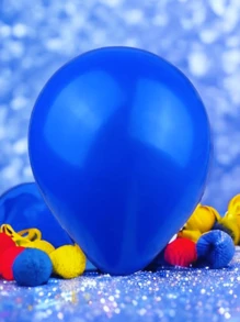 50 Flat Colored Bladder Balloon 7 Inch Round Balloons Decoration Party Birthday Tea Reveal Arch - 寶藍色 - 查看 5