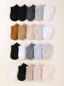 20 双婴儿船袜，男女通用低帮裸色袜子，可爱纯色婴儿袜 - 彩色 - 查看 2