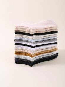 20 双婴儿船袜，男女通用低帮裸色袜子，可爱纯色婴儿袜 - 彩色 - 查看 3