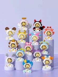 一套夜光星座主题积木套装，以宇航员为主题，装在一个彩色盒子里。该套装包括可在室内组装成小巧可爱的装饰品的微型积木。非常适合作为礼物赠送，也可作为卡通玩具收藏家的时尚配饰。（部分零件颜色随机）房间装饰 - 彩色 - 查看 2