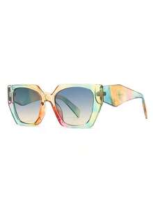 Fashion Square Cat Eye Fashion Glasses For Women Vintage Style Square Black Glasses Feme Beach Shades (With Multifunctional Screwdriver, Glasses Fiber Cloth) Halloween - Multicolor - View 9