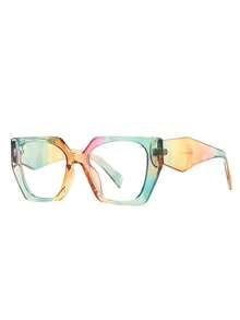 Fashion Square Cat Eye Fashion Glasses For Women Vintage Style Square Black Glasses Feme Beach Shades (With Multifunctional Screwdriver, Glasses Fiber Cloth) Halloween - Multicolor - View 6