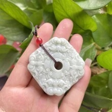 1 Natural Jade Octagonal Guardian Pendant, Octagonal Wealth, Guardian Peace Necklace, All Hand-Carved, Natural Gem Pendant, Quartz Crystal Necklace, Couple Necklace, Gift For Her, Holiday Gift, Quartz Crystal Gift - View 5