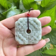 1 Natural Jade Octagonal Guardian Pendant, Octagonal Wealth, Guardian Peace Necklace, All Hand-Carved, Natural Gem Pendant, Quartz Crystal Necklace, Couple Necklace, Gift For Her, Holiday Gift, Quartz Crystal Gift - View 3