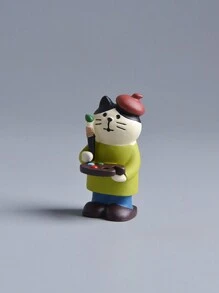 1pc/2pcs Mini Resin Cat Painter Scene Decoration Home Desktop Decoration Crafts Sculpture Decoration Best Gifts Birthday