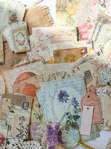 100 tờ giấy nhẹ phong cách cổ điển dùng làm sổ lưu niệm nền - Nhiều màu - Xem 2