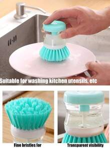 3-In-1 Multi-Functional Cleaning Brush Set For Kitchen Including An ABS Non-Stick Oil Pan Brush, A Soap Dispenser And A Small Dish Brush, Suitable For Cleaning Pans, Saucers, Kitchen Sink And Other Kitchenware Accessories,During Packaging And Transportation, The Product May Have Scratches, Slight Wear, Scratches, Paint Peeling, Dirt, Slight Color Bleeding, Etc. These Are Not Quality Issues And Do Not Affect The Normal Use Of The Product, Tools For Men