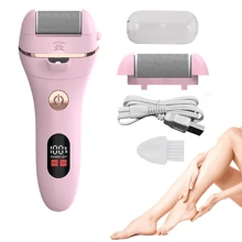 Limage électrique pour les pieds, éliminateur de callosités, kit d'outils de pédicure rechargeable, éliminateur de callosités pour les pieds avec 2 têtes de rouleau, 2 vitesses, affichage pour éliminer les talons gercés, les callosités et la peau dure