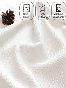 1 pièce Rideau court de cuisine de couleur unie à l'aspect de lin, rideaux de fenêtre semi-transparents légers de 230 g/㎡ de style simple pour chambre à coucher, salon, protection UV