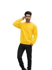 Men Sweatshirts - 黃色 - 查看 3