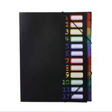 24 Pockets Expandable Folder,File Manager,Letter Size,Holds 240 Sheets,Plastic Rainbow Lined,Colorful Folders,Designed For Home,Office,School Test Papers Contract Organize,Back To School,School Supplies