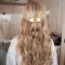 1pc Set - French Metal Oval Hair Clips, Fashionable Women Hair Clips, Non-Slip Minimalist Hair Clips, Spring Hair Clips, Suitable For Long/Short/Curly/Wavy Hair, Metal Hair Accessories, Fashion Hair Accessories, Decorative Hair Accessories Single Set (Gold/Silver), Gold Hair Accessories, School Supplies, Hair Accessories, Hairpin - Multicolor - View 3