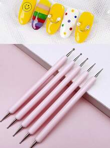 Kit De Manucure De Peinture À Points, Stylo À Points À 2 Voies, 5 Pièces, Stylet De Gaufrage Pour La Peinture