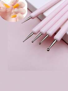 Kit De Manucure De Peinture À Points, Stylo À Points À 2 Voies, 5 Pièces, Stylet De Gaufrage Pour La Peinture