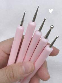 Kit De Manucure De Peinture À Points, Stylo À Points À 2 Voies, 5 Pièces, Stylet De Gaufrage Pour La Peinture