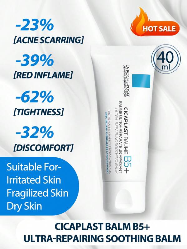 La Roche-Posay CICAPLAST BAUME B5+ ULTRA-REPAIRING SOOTHING BALM 40ml | Renovated Formula | For Dry & Irritated & Fragilized Skin