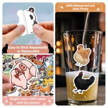 60PCS Strawberry Cow Stickers Aesthetic Vinyl Stickers High Quality Stickers Decals Scrapbook,Journaling,Laptop,Bumper,Skateboard,Water Bottles,Computer,Phone Stickers Can Bring A Lot Of Fun To Your Life,Perfect Gifts For Adults&Kids Back To School - Multicolor - View 6