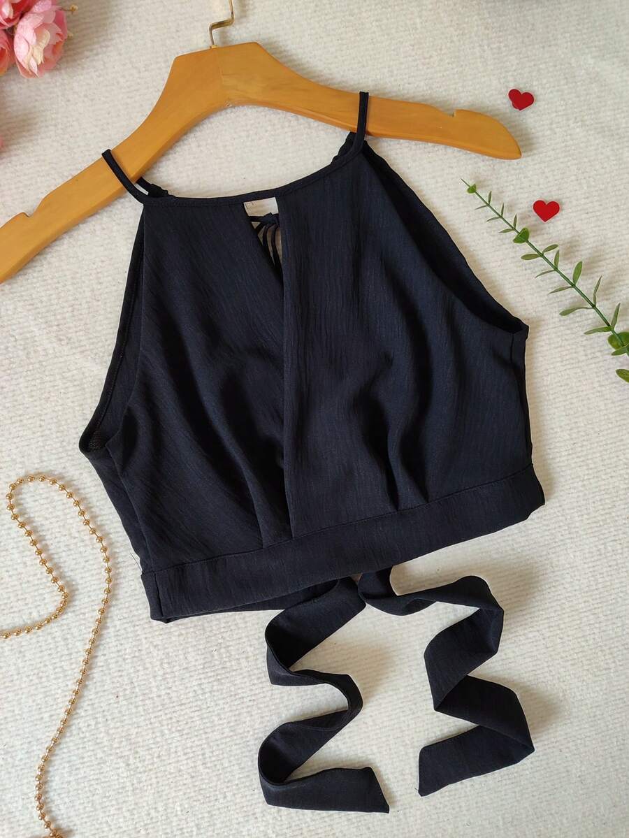 Women's Cropped Blouse Dune Fabric - màu đen - Xem 1