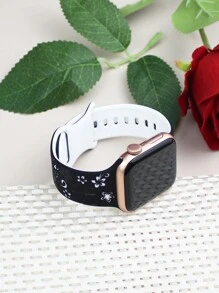 Correa compatible con de 41 mm, 40 mm, 44 mm, 45 mm, 42 mm, 38 mm, 49 mm, 42 mm(S10), 46 mm con diseño de flores talladas para mujeres, correa de silicona suave y deportiva con flores bonitas compatible con Series 10, SE, 9, 8, 7, 6, 5, 4, 3, 2, 1 y Ultra