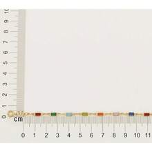 WOMEN'S 18K GOLD BRACELET COLORED THREAD OF STONES RECTANGULAR ROMMANEL 550668 - Vàng - Xem 3