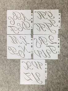 5 件/套 5 英寸塑料字母模板绘画模板 - 白色 - 查看 3
