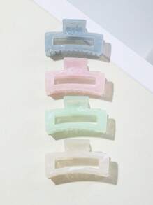 Set de 4 pinzas de pelo con diseño minimalista de patrón de mármol para mujeres, pinzas de garra de uso diario, pinzas de mordaza para el cabello, sujetadores de cabello